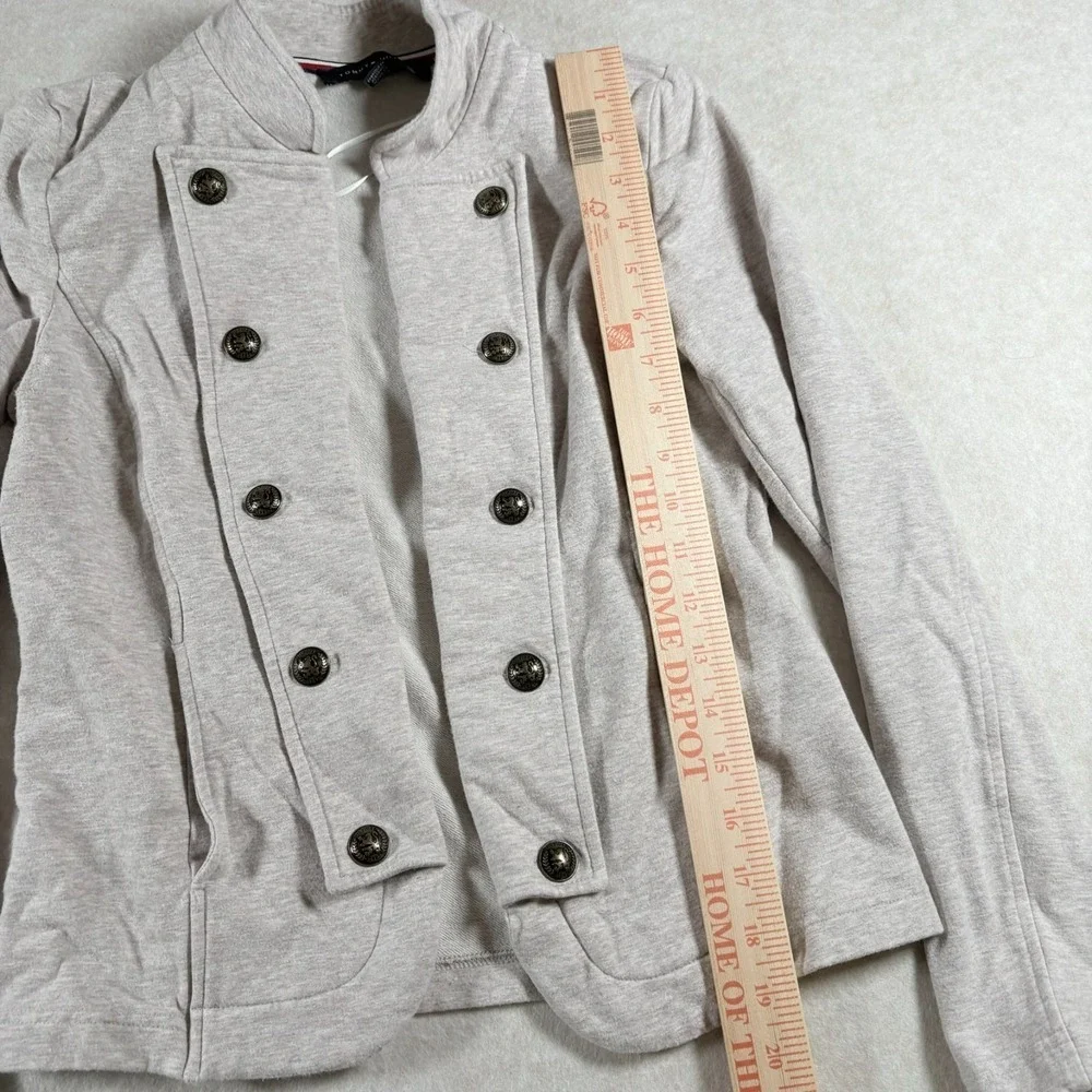 Tommy Hilfiger Womens Military Jacket Medium Double Breasted Knit Coat